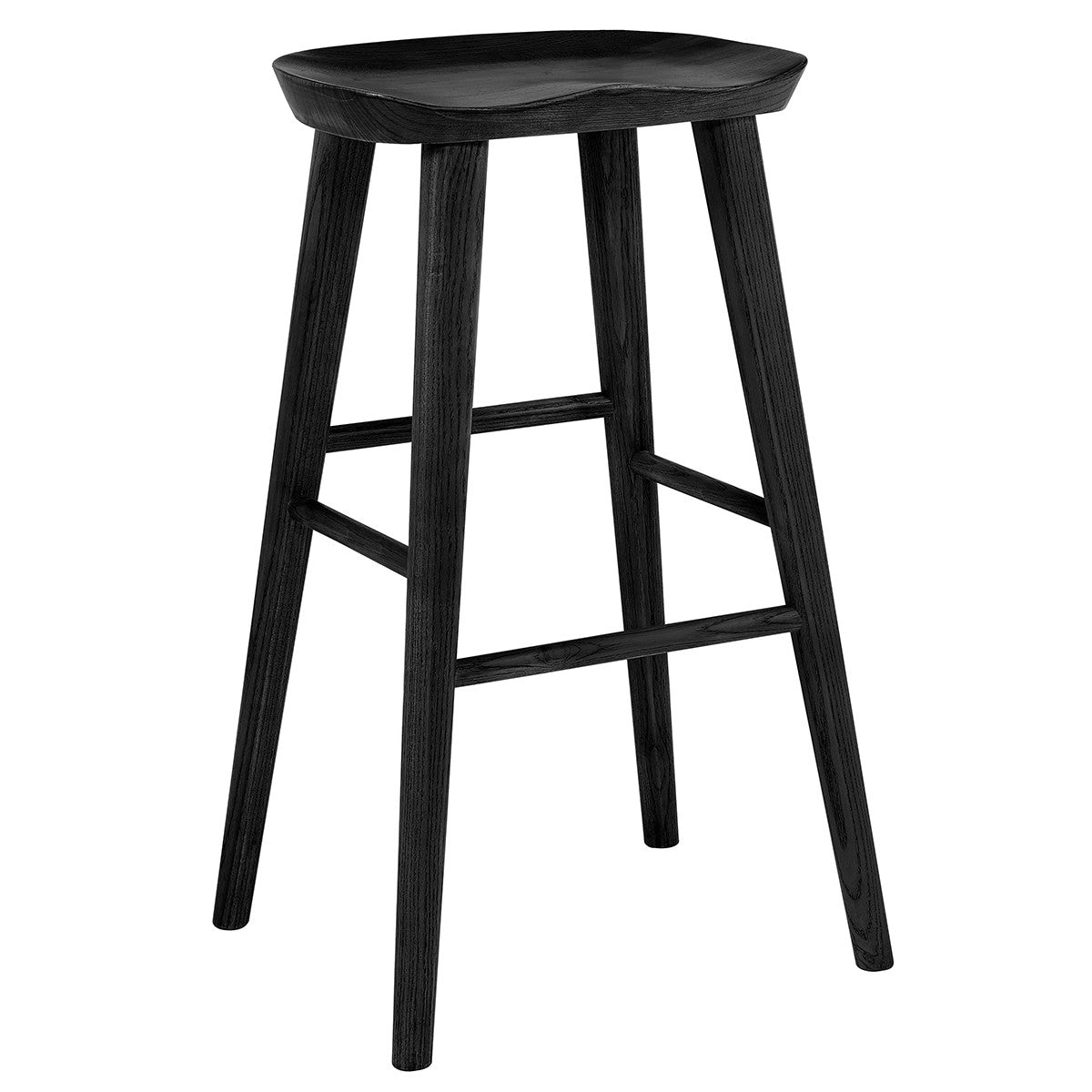 Black Manufactured Wood Backless Bar Height Bar Chair