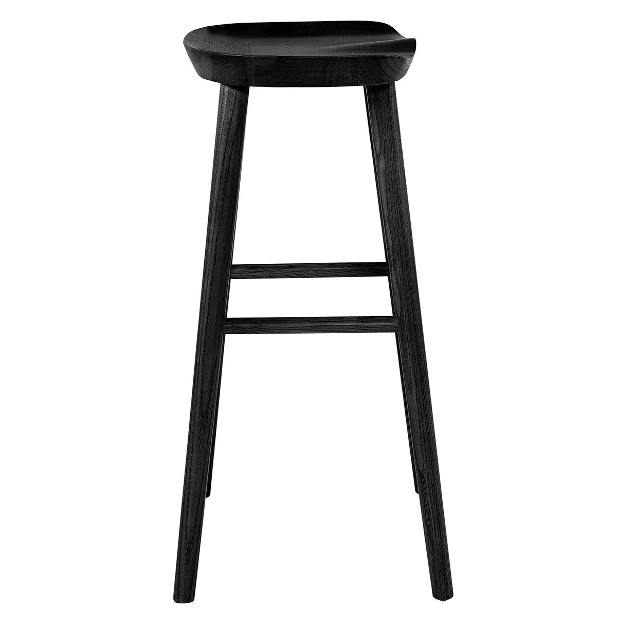 Black Manufactured Wood Backless Bar Height Bar Chair