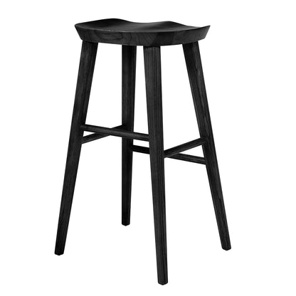 Black Manufactured Wood Backless Bar Height Bar Chair