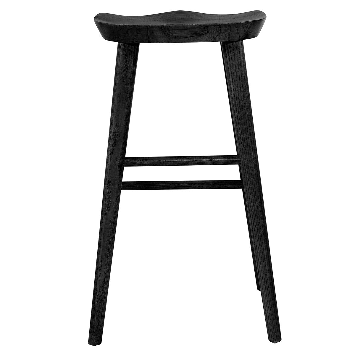 Black Manufactured Wood Backless Bar Height Bar Chair