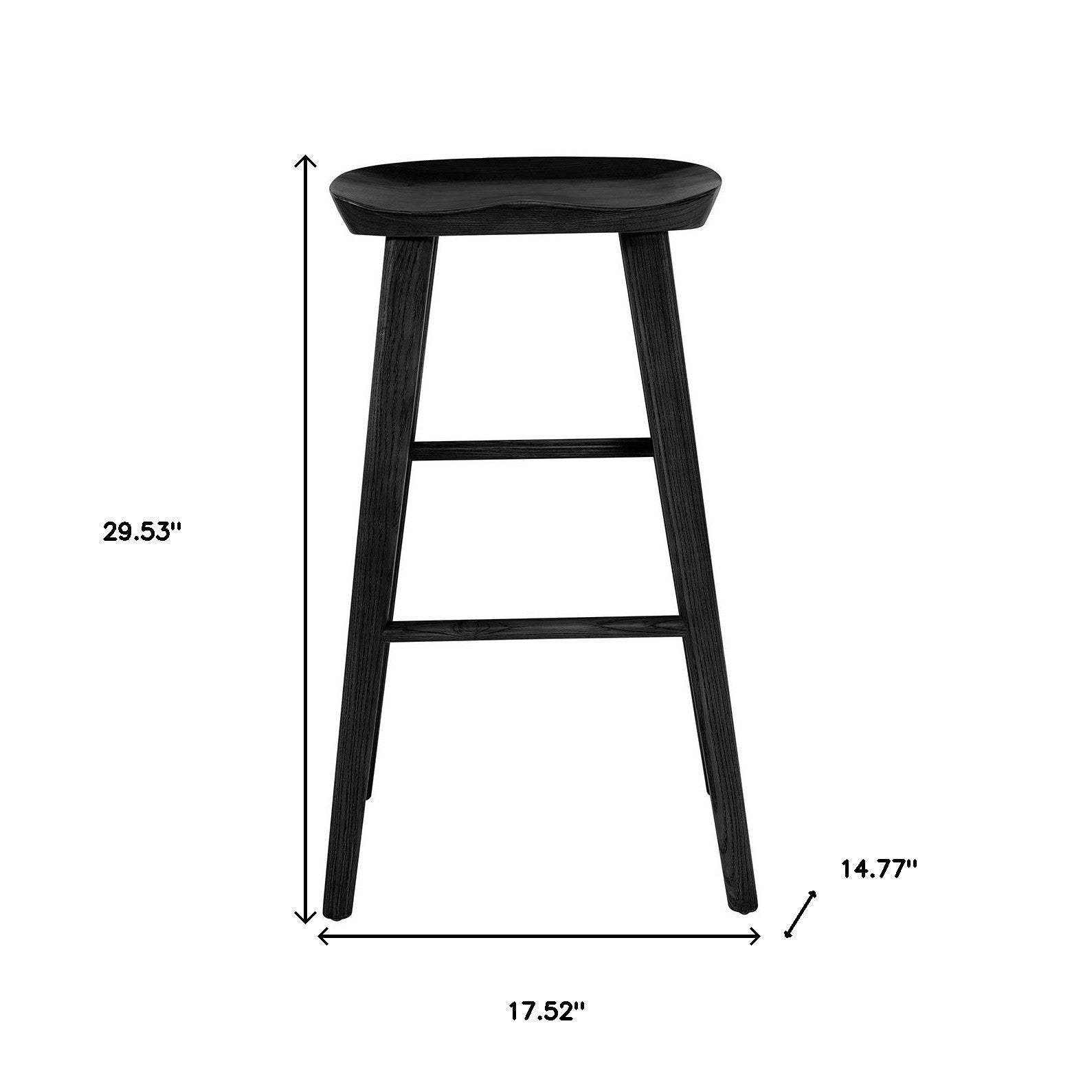 Black Manufactured Wood Backless Bar Height Bar Chair
