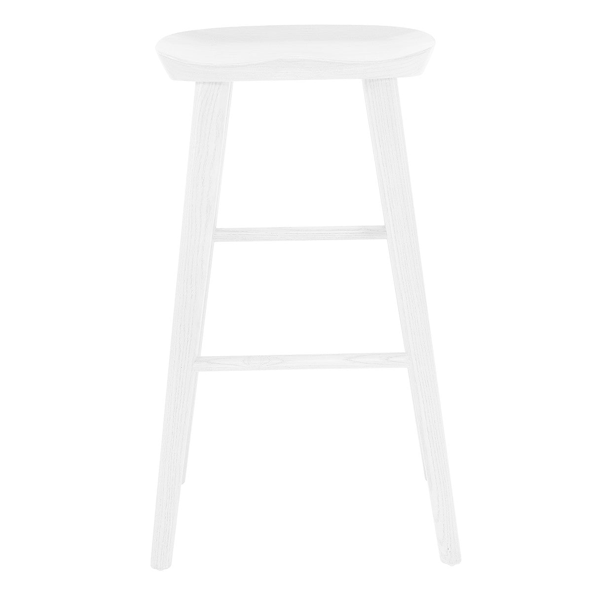 White Manufactured Wood Backless Bar Height Bar Chair