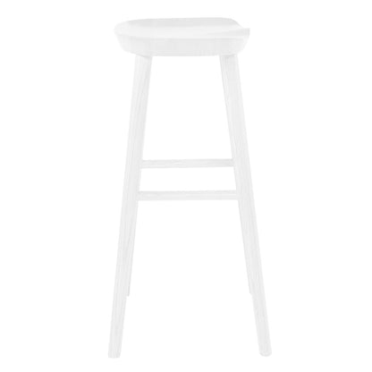 White Manufactured Wood Backless Bar Height Bar Chair