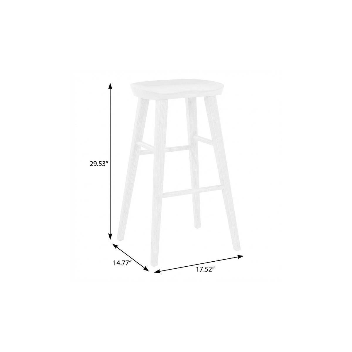 White Manufactured Wood Backless Bar Height Bar Chair