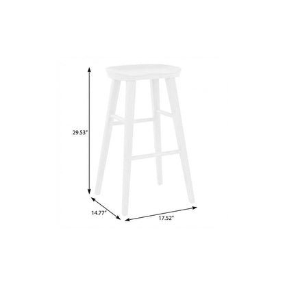 White Manufactured Wood Backless Bar Height Bar Chair