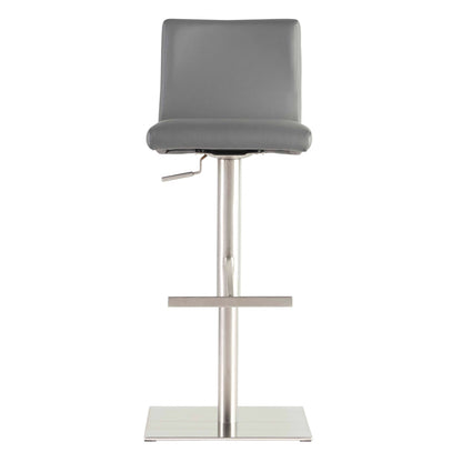 Gray & Silver Steel Swivel Low Back Bar Height Bar Chair