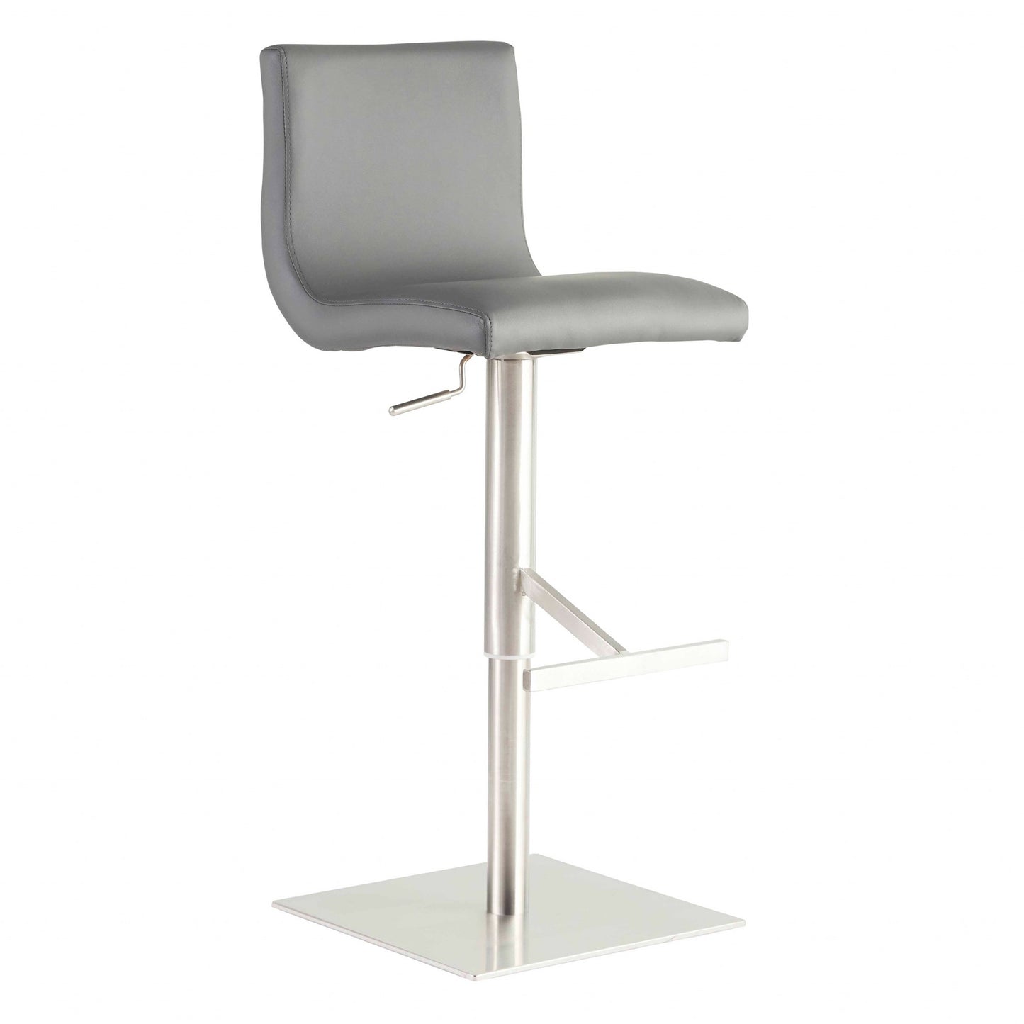 Sloane Gray & Silver Steel Swivel Low Back Bar Height Bar Chair