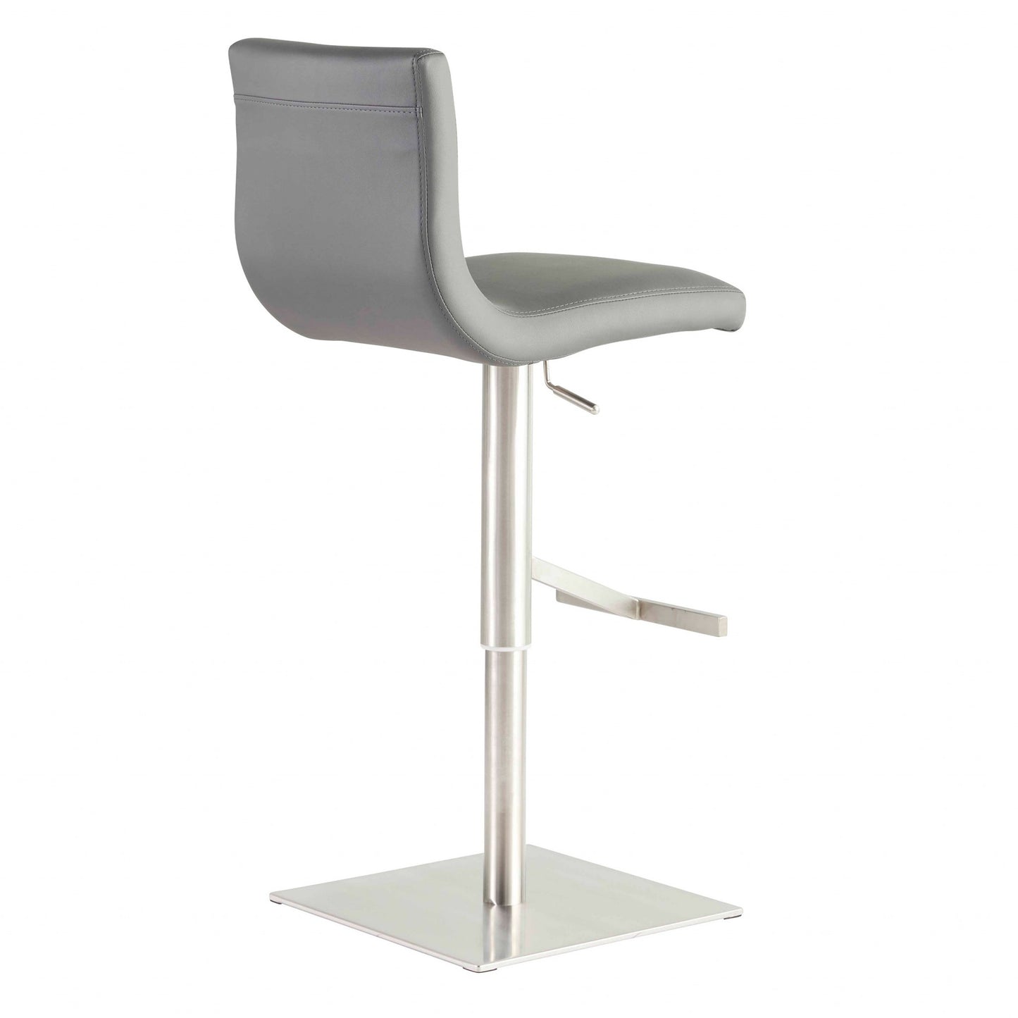 Gray & Silver Steel Swivel Low Back Bar Height Bar Chair