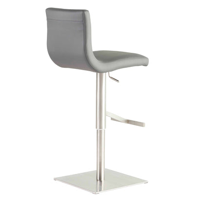 Gray & Silver Steel Swivel Low Back Bar Height Bar Chair