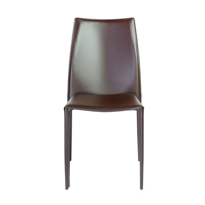 All Dark Brown Stacking Chairs - Set of 2