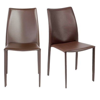 All Dark Brown Stacking Chairs - Set of 2