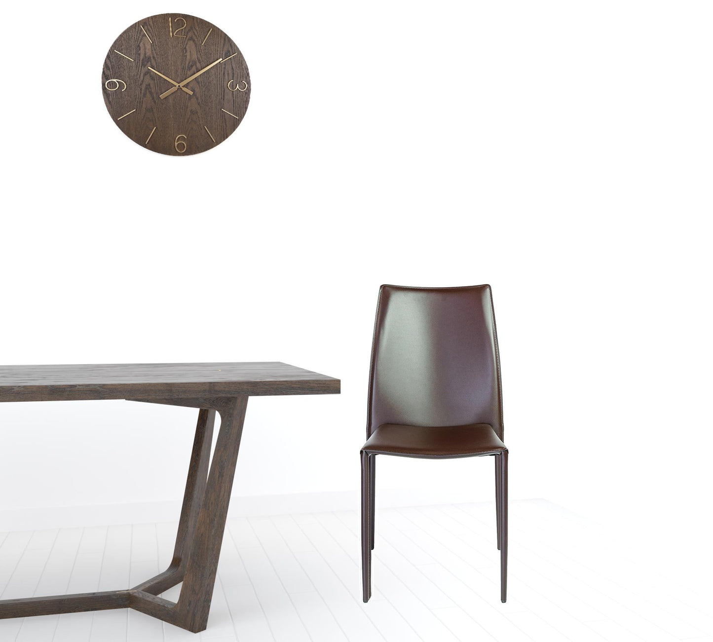 All Dark Brown Stacking Chairs - Set of 2