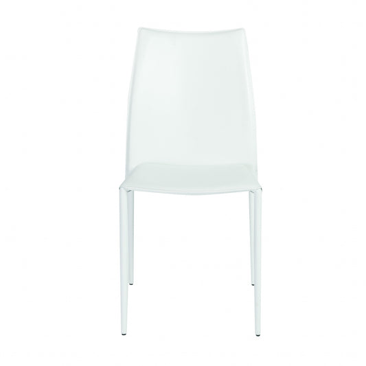 Premium All White Stacking Dining Chairs - Set of 2