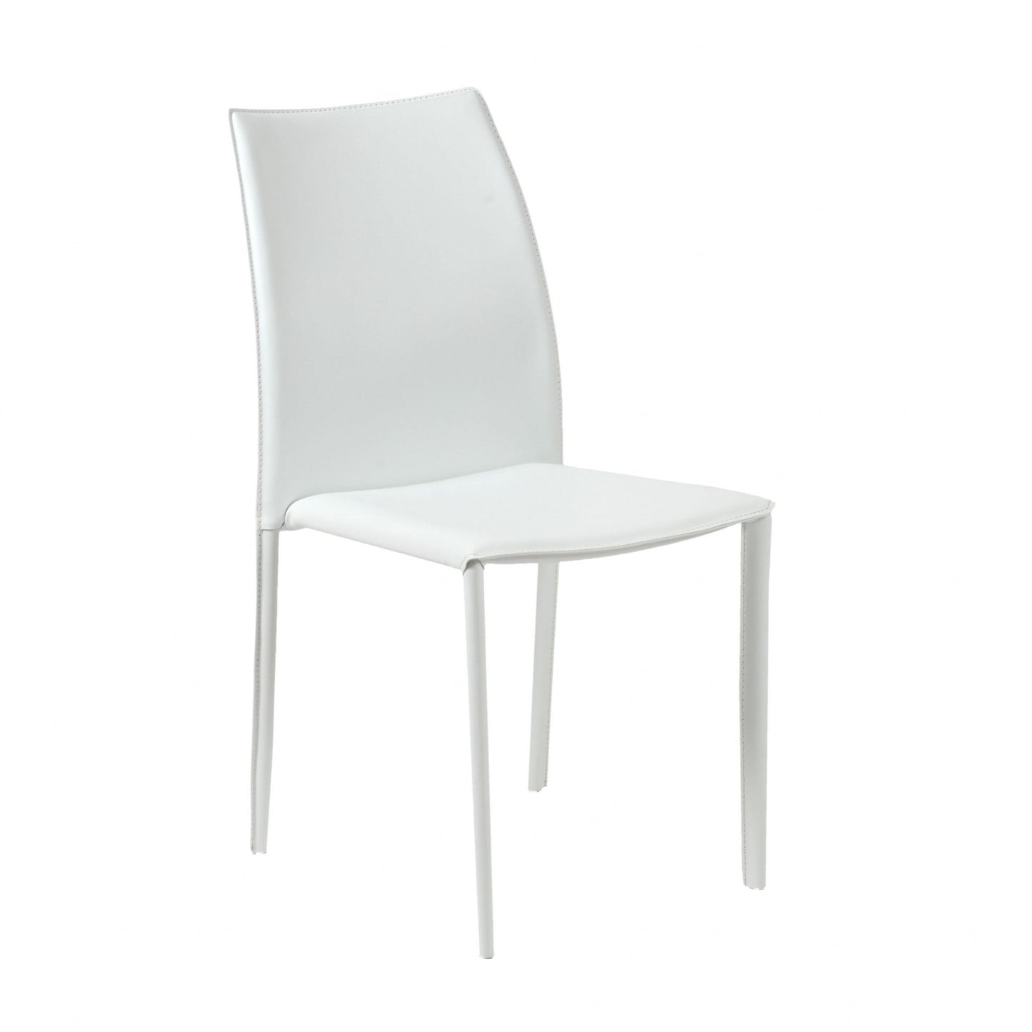 Premium All White Stacking Dining Chairs - Set of 2