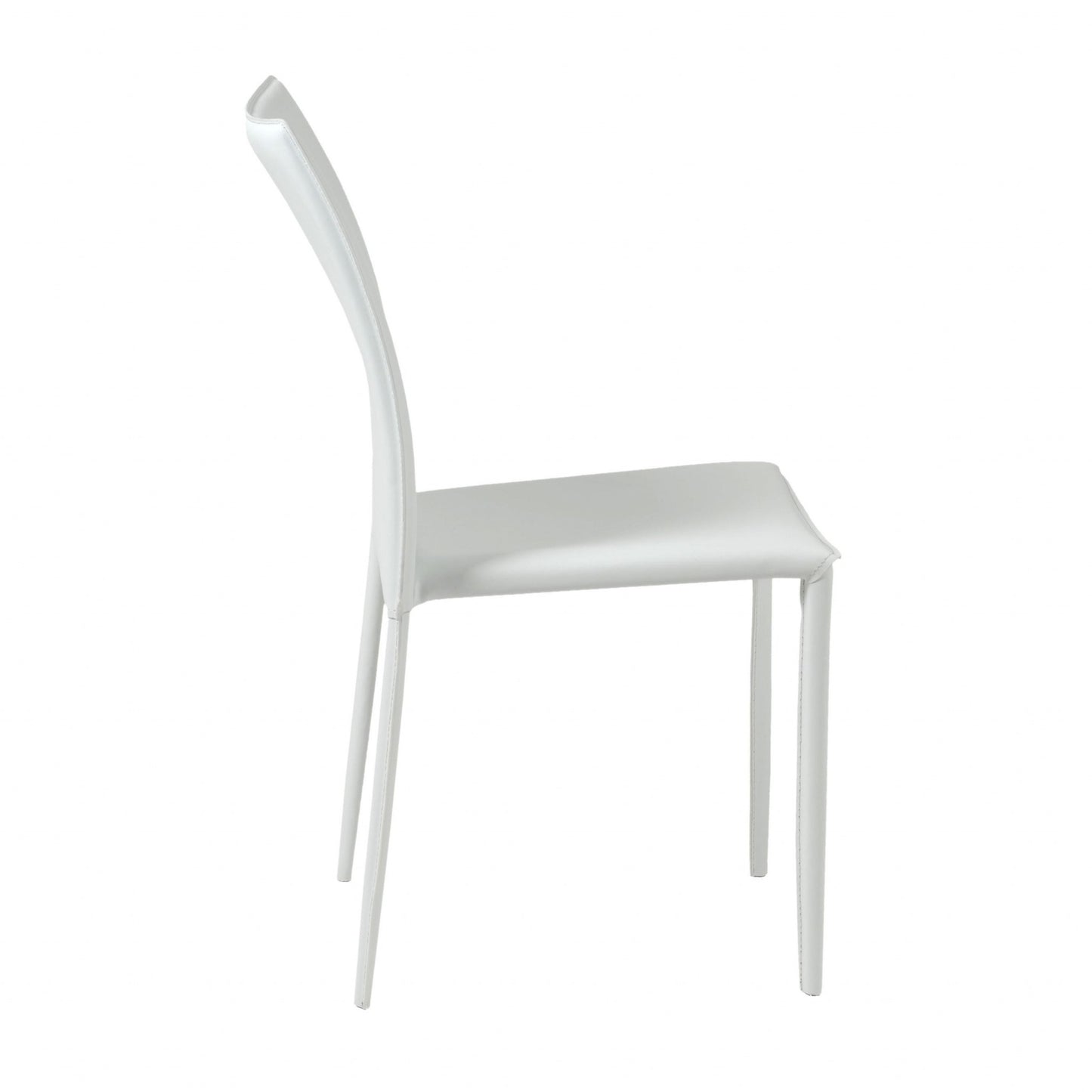 Premium All White Stacking Dining Chairs - Set of 2