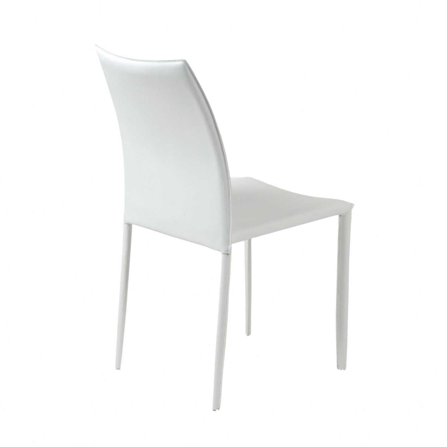 Premium All White Stacking Dining Chairs - Set of 2