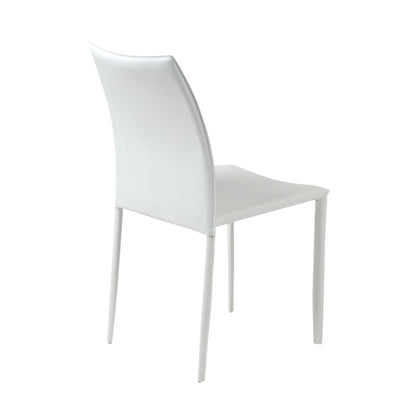 Premium All White Stacking Dining Chairs - Set of 2