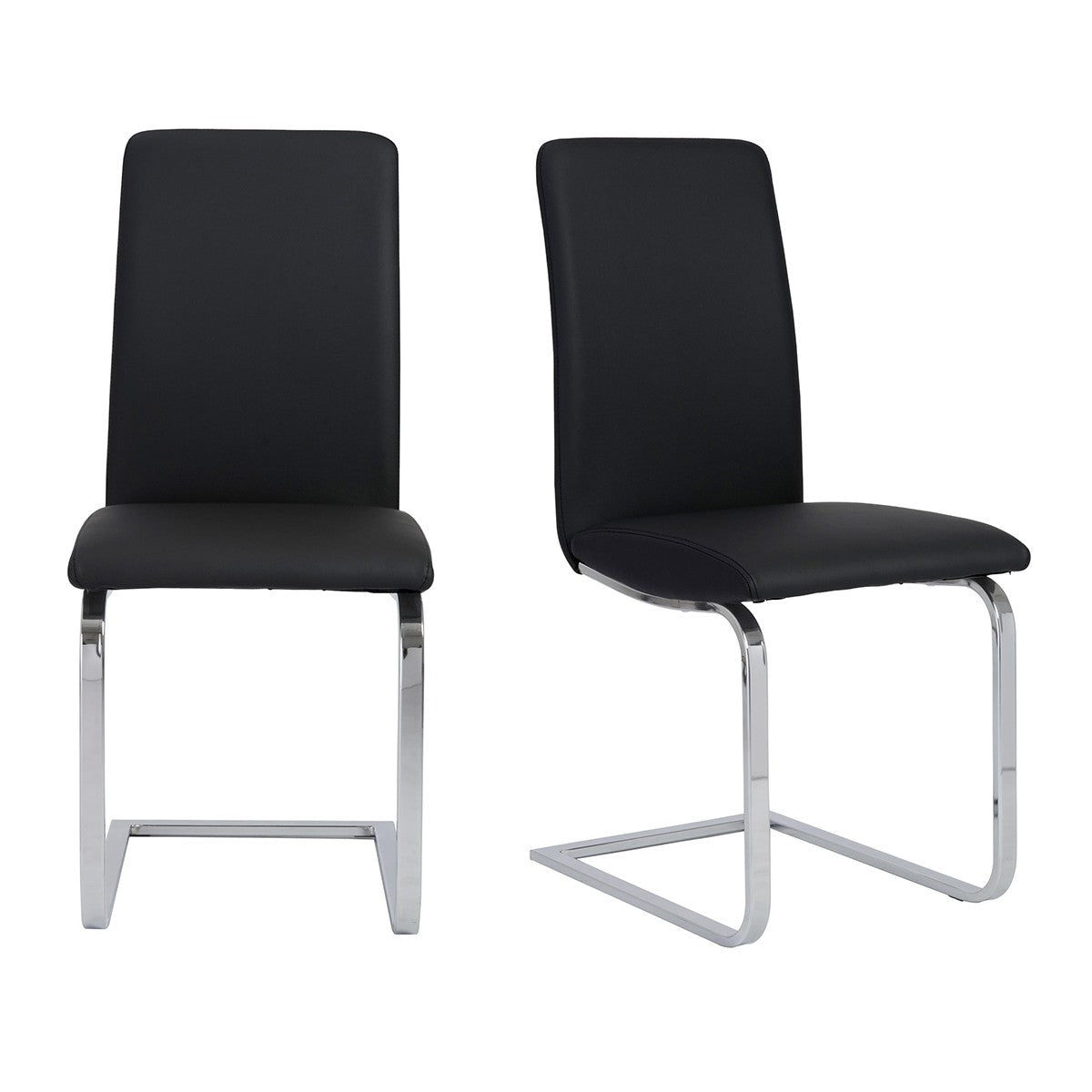 Mod Black & Silver Dining Chairs - Set of 2