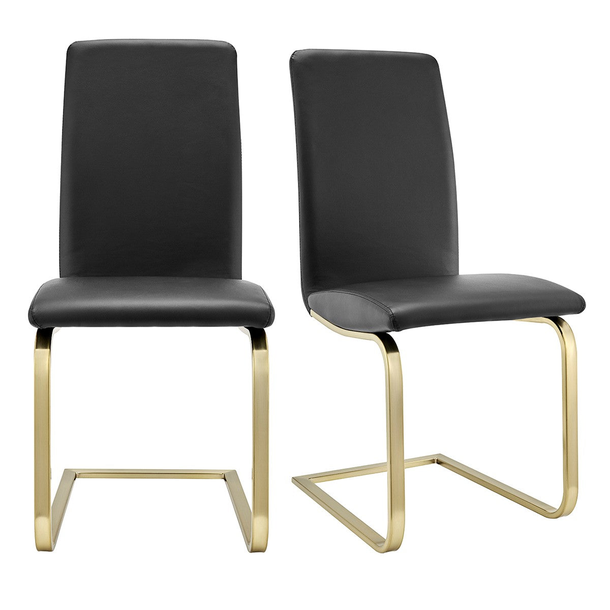 Mod Black & Gold Dining Chairs - Set of 2
