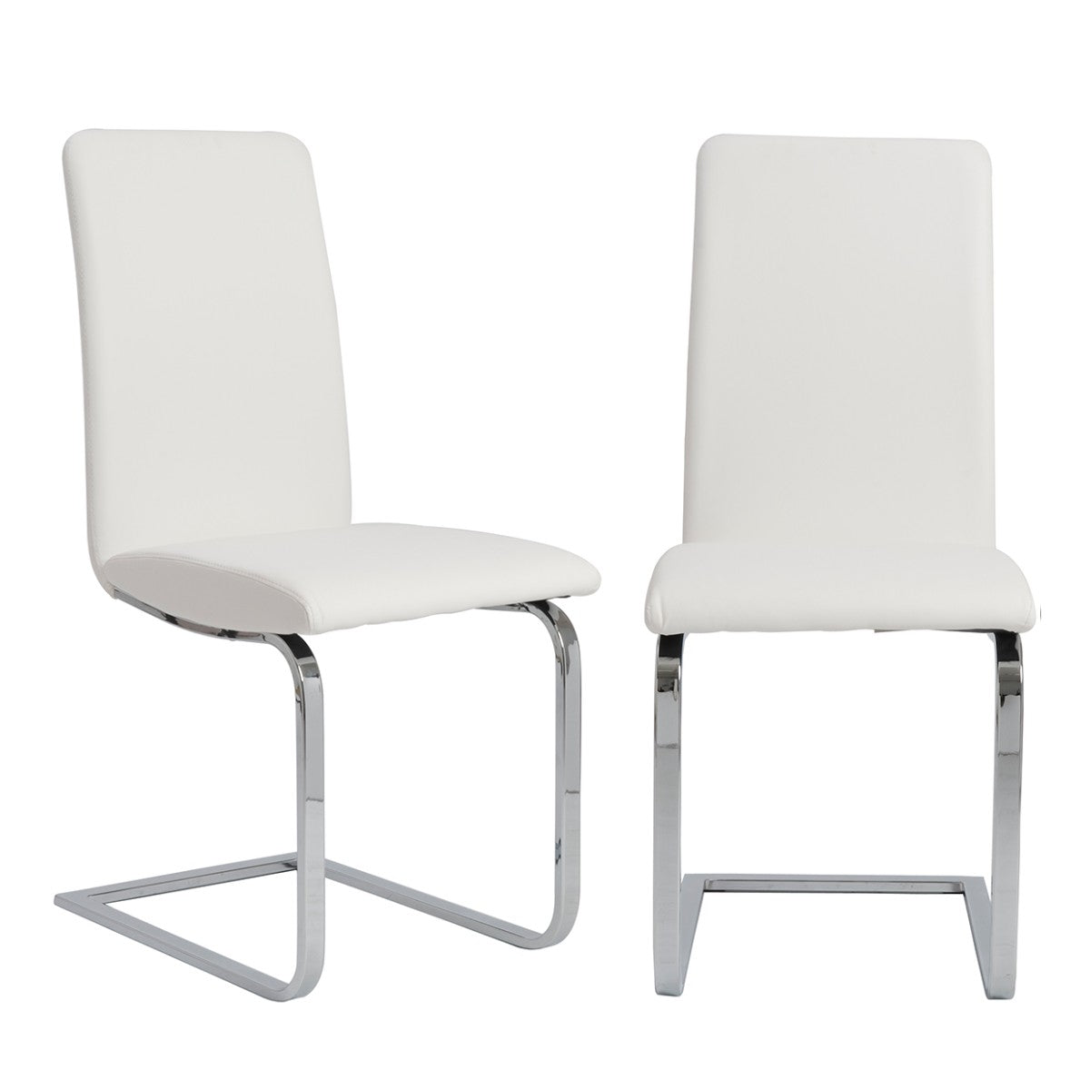 Mod White & Silver Dining Chairs - Set of 2