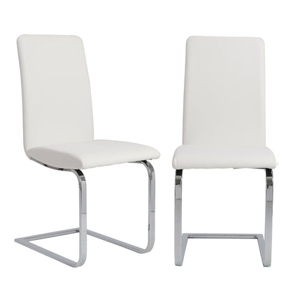 Mod White & Silver Dining Chairs - Set of 2