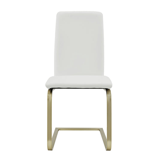 Mod White & Gold Dining Chairs - Set of 2