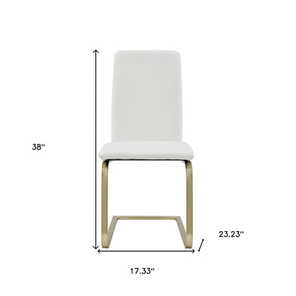 Mod White & Gold Dining Chairs - Set of 2