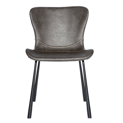 Dark Gray Faux Faux Leather Side Chairs - Set of 2