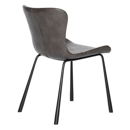 Dark Gray Faux Faux Leather Side Chairs - Set of 2
