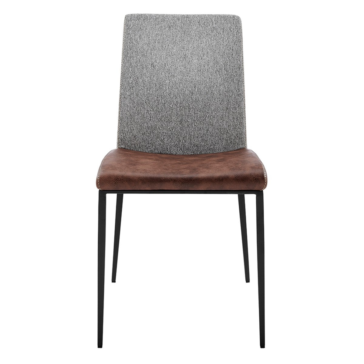 Brown & Light Gray Stainless Steel Chairs - Set of 2