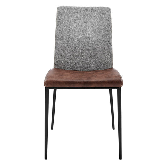 Brown & Light Gray Stainless Steel Chairs - Set of 2