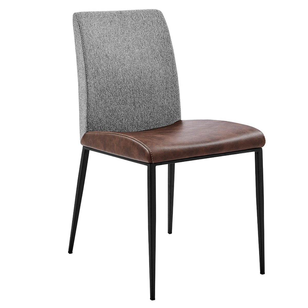 Brown & Light Gray Stainless Steel Chairs - Set of 2