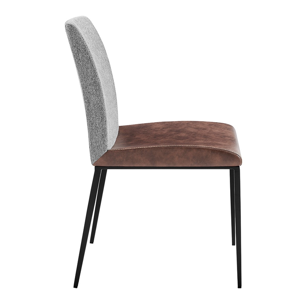 Brown & Light Gray Stainless Steel Chairs - Set of 2