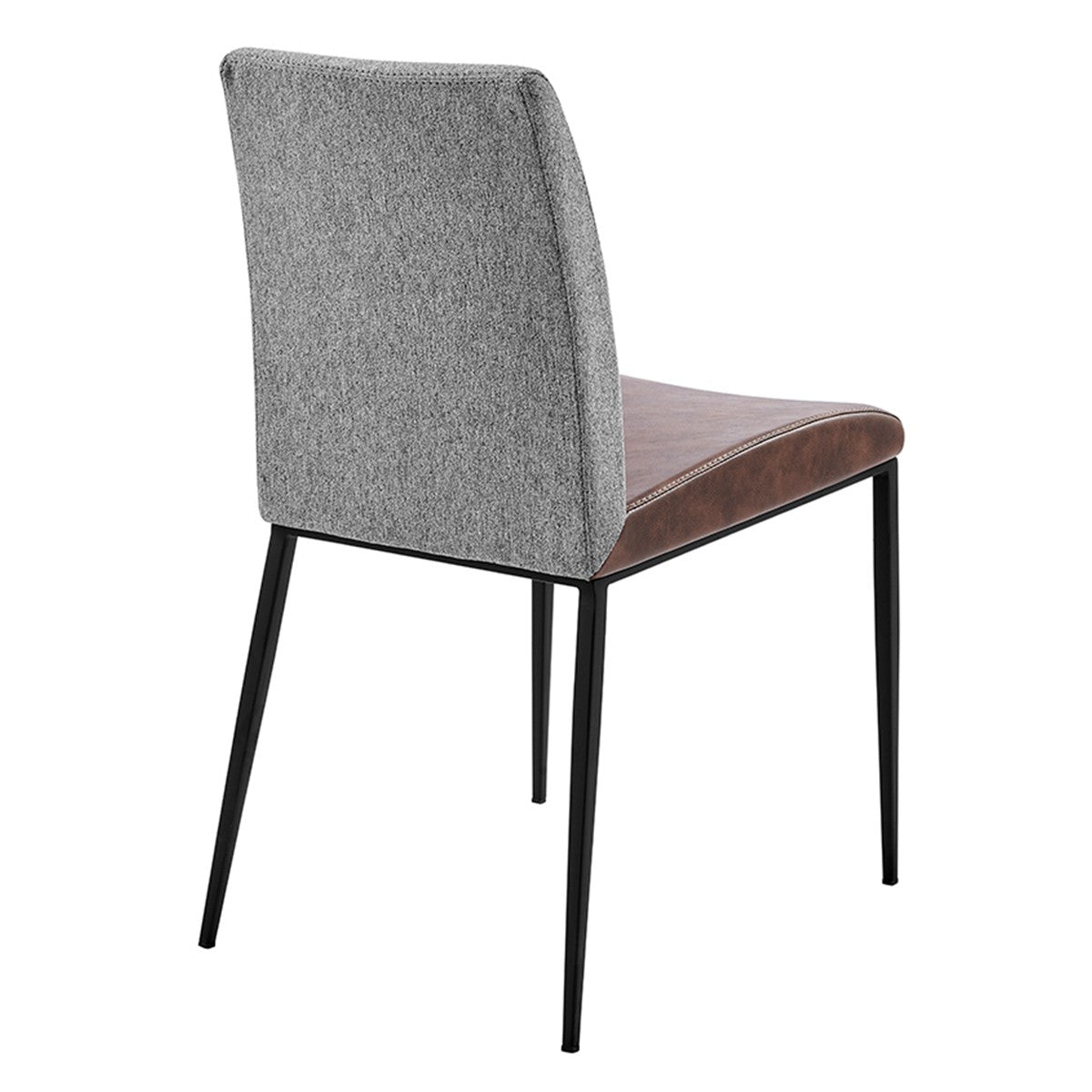 Brown & Light Gray Stainless Steel Chairs - Set of 2