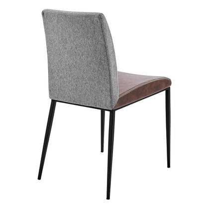 Brown & Light Gray Stainless Steel Chairs - Set of 2