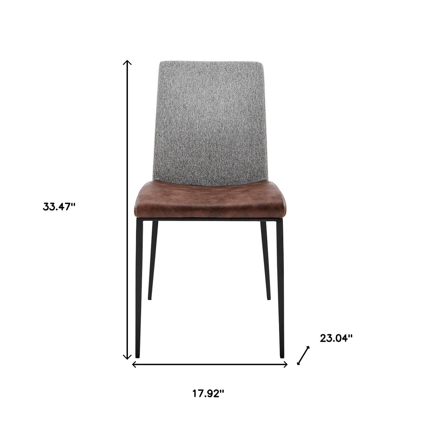 Brown & Light Gray Stainless Steel Chairs - Set of 2