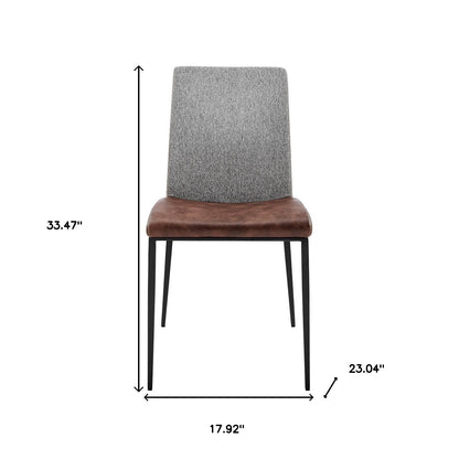 Brown & Light Gray Stainless Steel Chairs - Set of 2