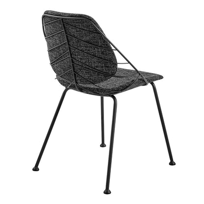 Leaf Dark Gray Fabric & Black Dining Chairs - Set of 2