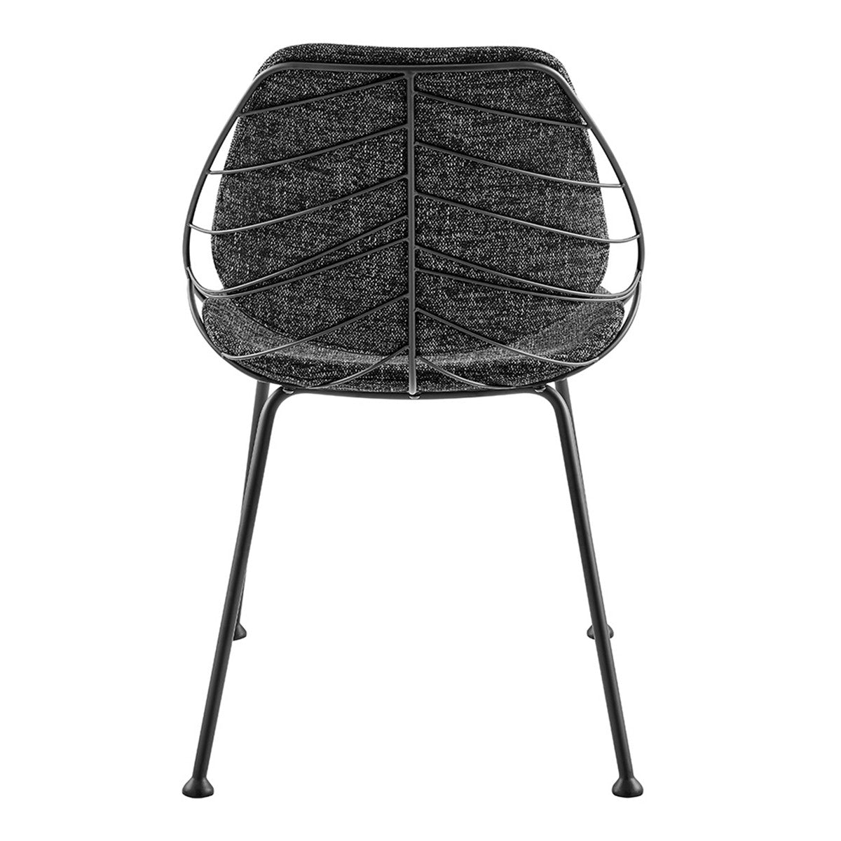 Leaf Dark Gray Fabric & Black Dining Chairs - Set of 2