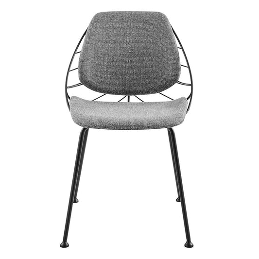Light Gray & Black Fabric Dining Chair - Set of 2