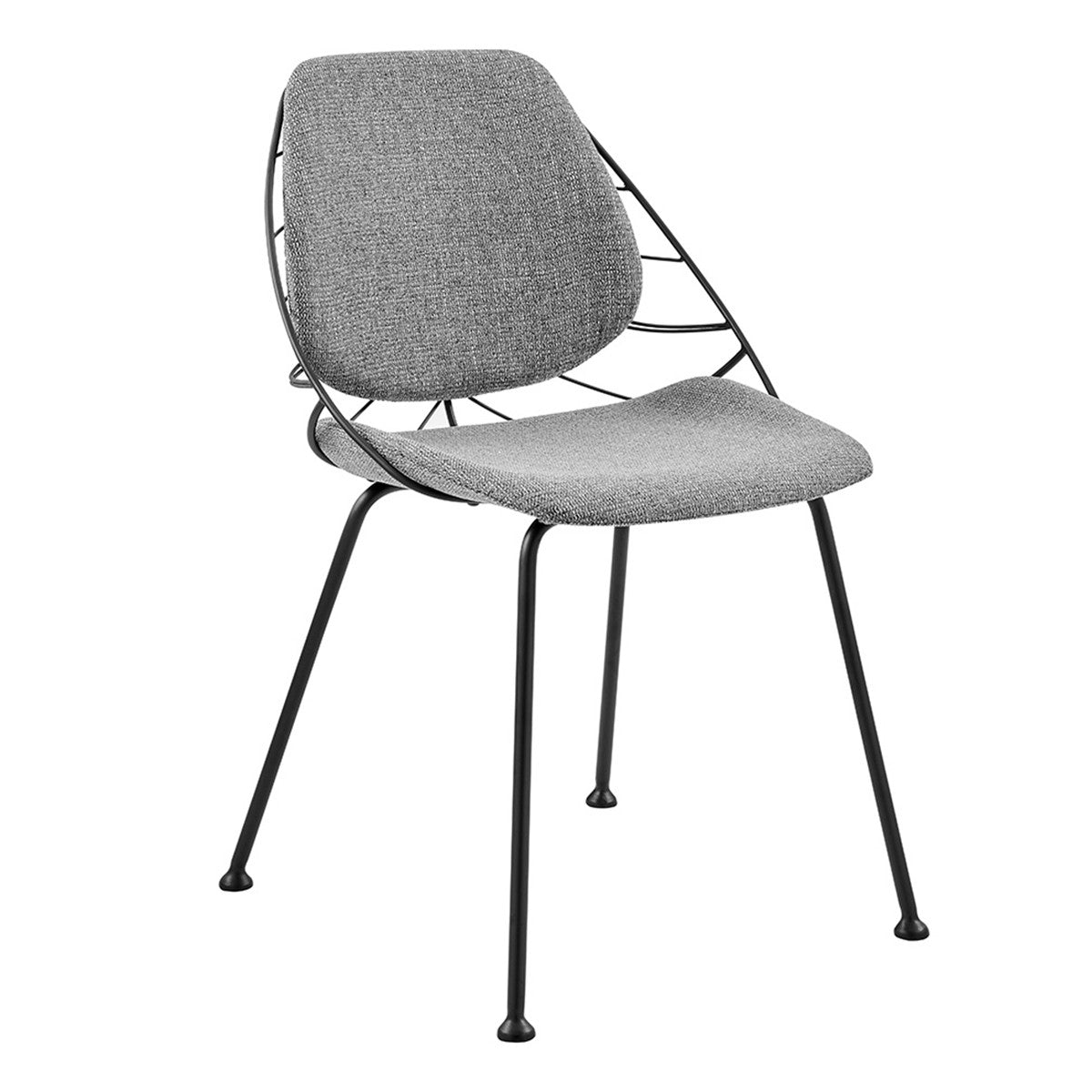 Light Gray & Black Fabric Dining Chair - Set of 2
