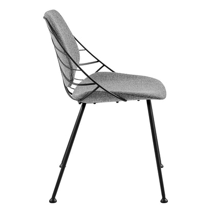 Light Gray & Black Fabric Dining Chair - Set of 2
