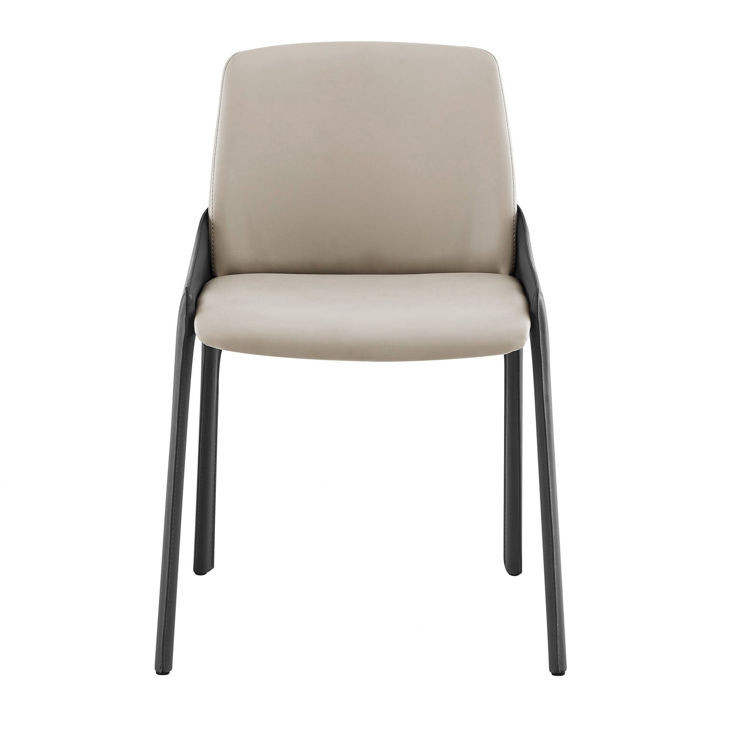 Light & Dark Gray Faux Faux Leather Side Chairs - Set of 2