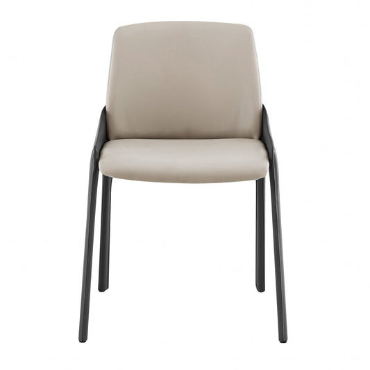 Light & Dark Gray Faux Faux Leather Side Chairs - Set of 2