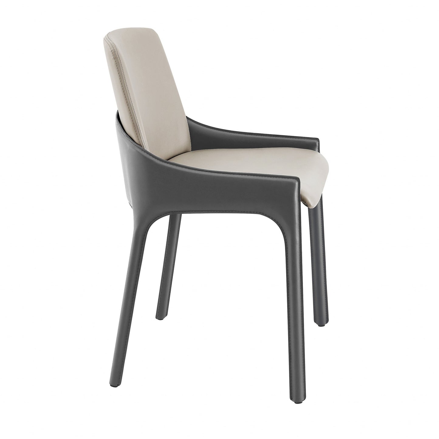 Light & Dark Gray Faux Faux Leather Side Chairs - Set of 2