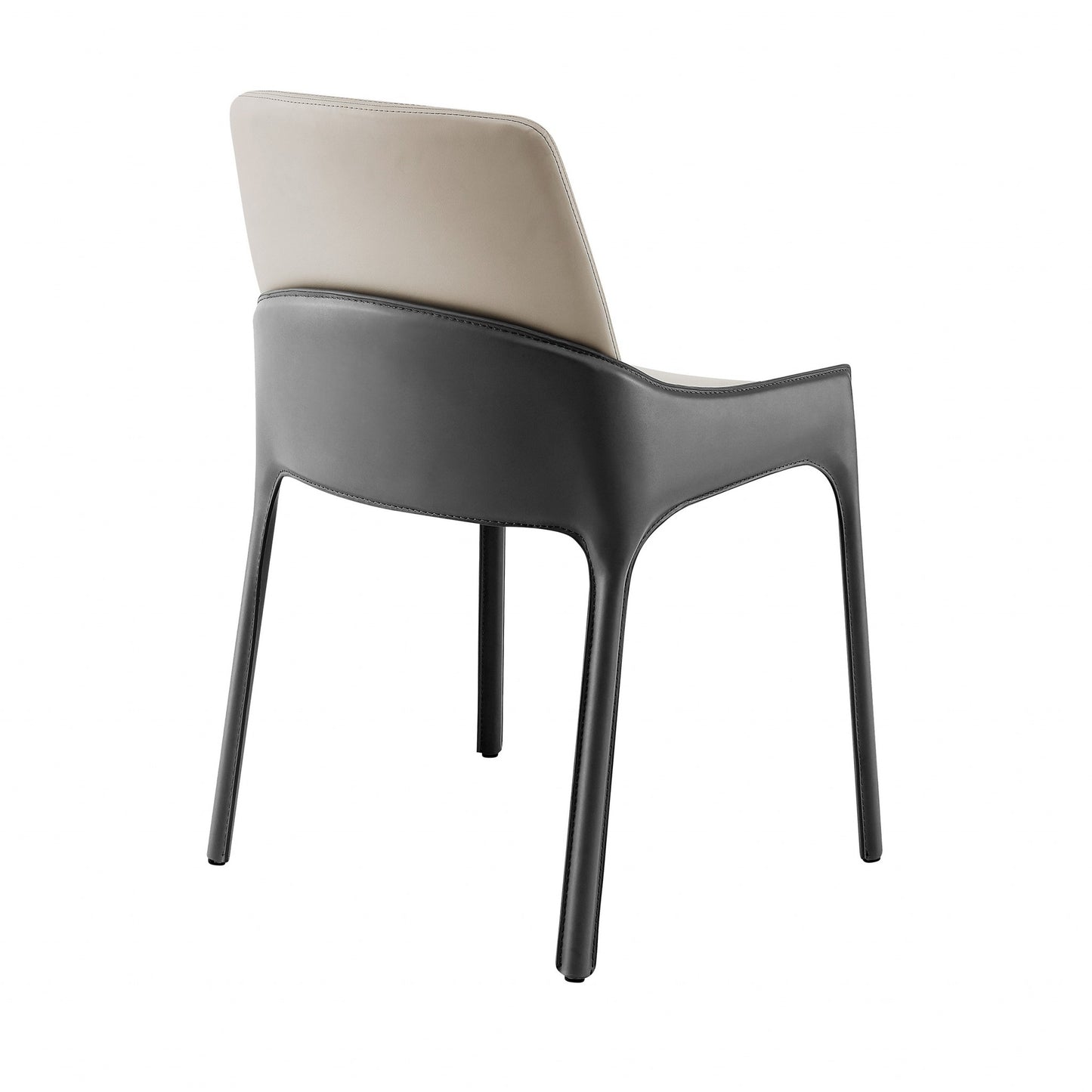 Light & Dark Gray Faux Faux Leather Side Chairs - Set of 2