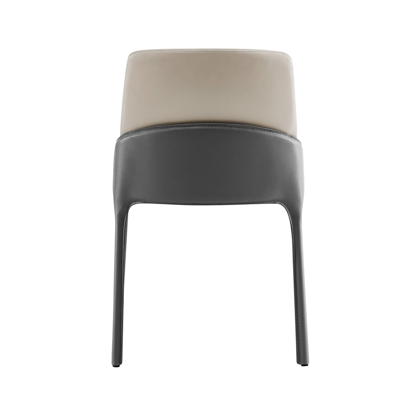 Light & Dark Gray Faux Faux Leather Side Chairs - Set of 2