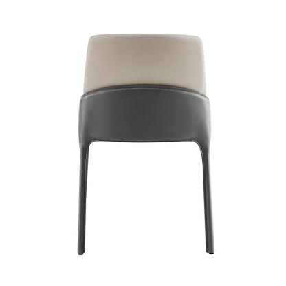 Light & Dark Gray Faux Faux Leather Side Chairs - Set of 2
