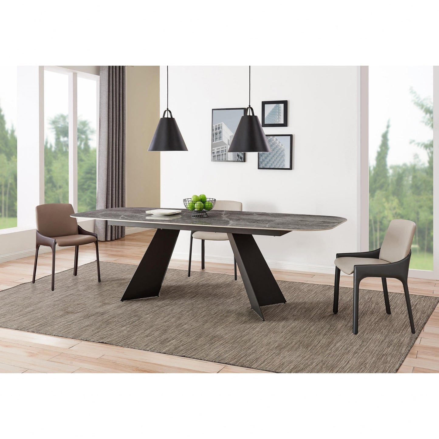 Light & Dark Gray Faux Faux Leather Side Chairs - Set of 2