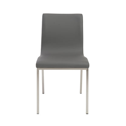 Gray & Silver Leather Dining Chair - Set of 2